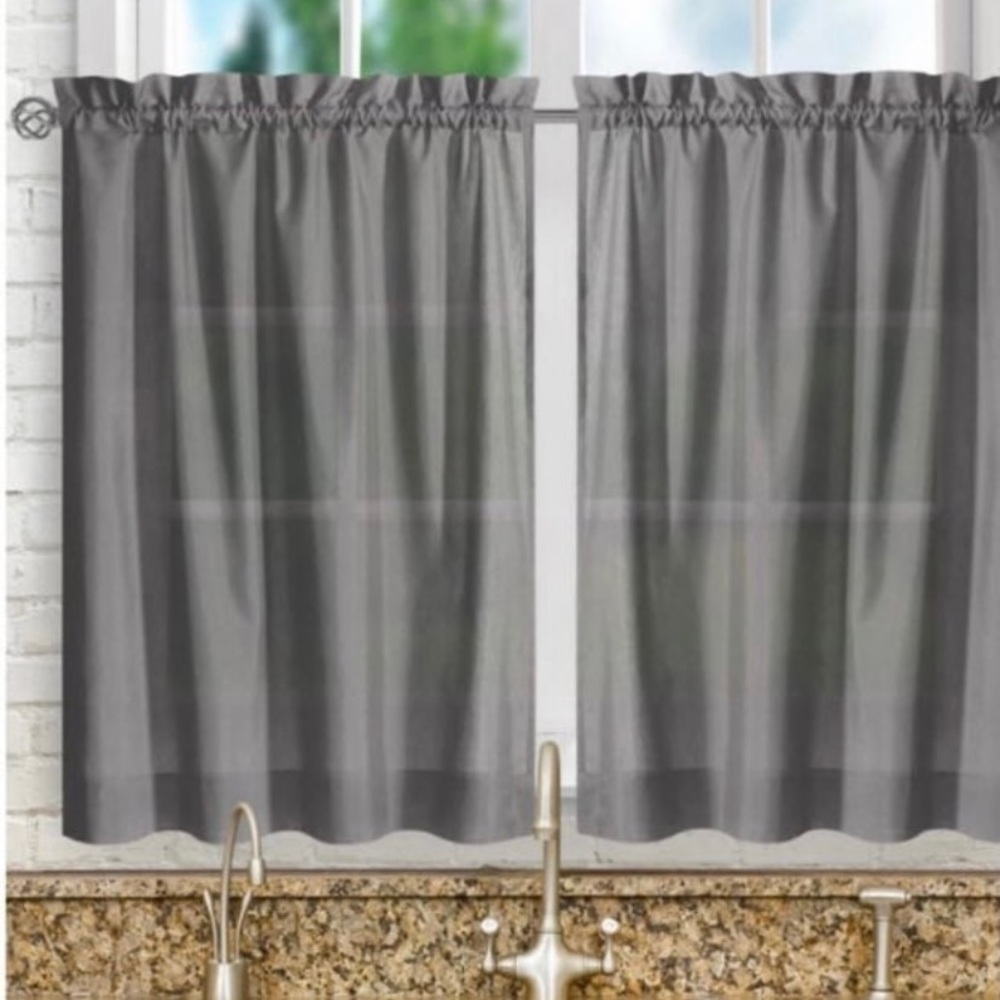 gray stacey tailored tier curtain panels
